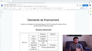 Présentation de dossier bancaire pour linvestissement immobilier locatif rentable banque dossier [upl. by Ettezyl998]