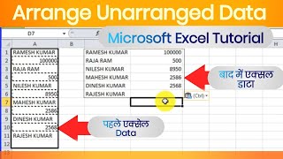 Microsoft Excel Tutorial  Arrange Unarranged Data In MS Excel  Computer Training Course 2024 [upl. by Haet287]