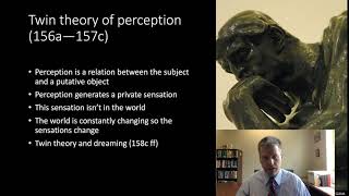 Lecture 11 Theaetetus knowledge is perception [upl. by Mell]