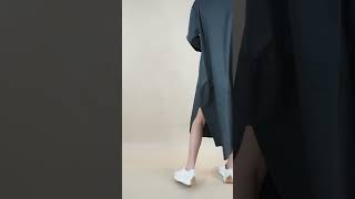 Made in Italy Ori X Stretch Funnel Neck Cocoon Dress Charcoal Marl fashionstyle womensclothing [upl. by Eatnoid838]