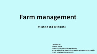 Introduction to Farm Management [upl. by Settera482]