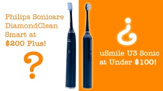 uSmile U3 Toothbrush vs Philips Sonicare DiamondClean Smart Toothbrush Review [upl. by Akired]