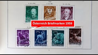 Briefmarken wertvoll oder nicht Die Briefmarken Österreichs vom Jahr 1959 [upl. by Limemann]