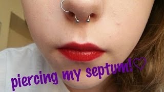 Piercing septum at home [upl. by Kimmy483]