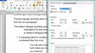 Word Paragraph indenting using dialog box [upl. by Raye]