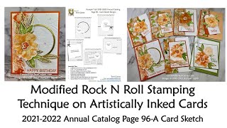 Modified Rock N Roll Stamping Technique on Artistically Inked Cards [upl. by Assirehs]