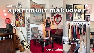 AESTHETIC APARTMENT MAKEOVER thrifting furniture decorating amp organizing pinterestinspired [upl. by Gibrian539]