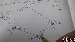 Compass surveying  Included angle method solved numerical in hindi [upl. by Surazal]