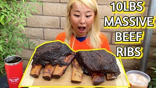 10lbs of BEEF RIBS RainaisCrazy BastosBBQ [upl. by Cormick]