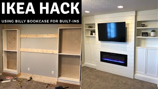 IKEA Billy Bookcase Hack  DIY BuiltIn Shelves [upl. by Acinorej]