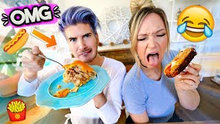 Weird Food Combinations People LOVE ft Joey Graceffa [upl. by Hoisch114]