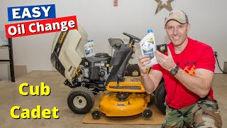 How to change Cub Cadet oil step by step Easy no mess step by step [upl. by Corotto502]