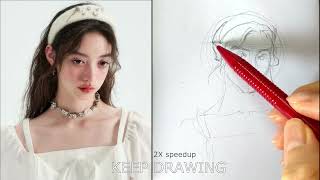 keep drawing Day 1320【keep leaning what U like】face figure drawing painting sketch portraitdraw [upl. by Farnsworth764]