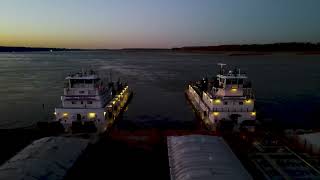 Ingram ACBL Wepfer 8 Towboats in a row [upl. by Colinson]