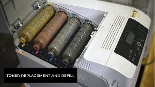 How to refill and replace toner in a Ricoh SP C440  FotoCeramic [upl. by Venable]