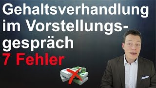 DAS machen Bewerber in der Gehaltsverhandlung falsch Vorstellungsgespräch [upl. by Couchman]