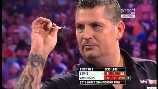 Gary Anderson 9 Darter und Entscheidung Dart WM 2016 [upl. by Cul483]