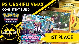 1st Place Rapid Strike Urshifu VMAX Deck Without Moltres And Melony Pokemon TCG [upl. by Desiri]