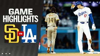 Padres vs Dodgers Game Highlights 41324  MLB Highlights [upl. by Eilsehc182]