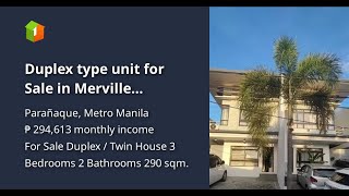 Duplex type unit for Sale in Merville Paranaque City [upl. by Alil]