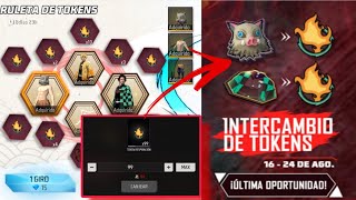 RULETA DE TOKENS 3 en 1 DEMON SLAYER  DESCUENTO ESPECIAL HOY 💎😱  INTERCAMBIO DE TOKENS FREE FIRE [upl. by Zoara692]