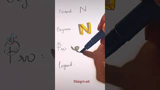 Easy lettering Tutorial quotNquot 🧡 calligraphy lettering brushpen shorts [upl. by Ahseneuq]