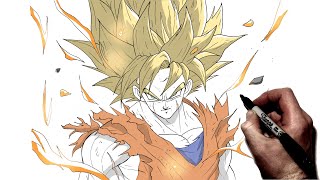 How To Draw Goku SSJ ALT  Step By Step  Dragon Ball [upl. by Center623]