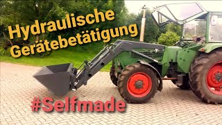 Frontlader umbau Hydraulische Gerätebetätigung nachrüsten eigenbau Fendt Farmer 108s [upl. by Assital]