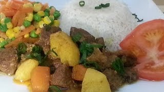 Curry Goat Father Day Diner Served With Rice amp Vegetable  Recipes By Chef Ricardo [upl. by Donielle295]