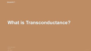 What is Transconductance [upl. by Anital]