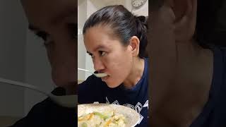 Dinner time cream macaroni soup 🤤🤤🤤 sopas soupfordinner mukbang [upl. by Elag]