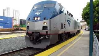 Amtrak Coast Starlight Departs Emeryville Southbound with P42s 41 and 166 [upl. by Rhody238]