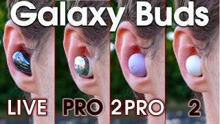 Galaxy Buds 2 PRO vs Buds PRO vs Buds 2 vs Buds LIVE  Samsungs Best Earbuds [upl. by Fiedler301]