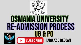 OSMANIA UNIVERSITY READMISSION PROCESS [upl. by Victory]