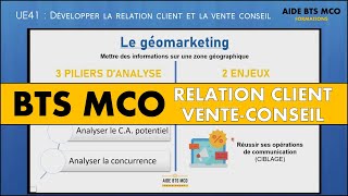 AIDE BTS MCO  Questce que le Géomarketing  Pourquoi   Relation client et vente conseil [upl. by Yeznil]