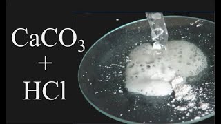 Reaction of CaCO3  HCl Calcium carbonate plus Hydrochloric acid [upl. by Perlman]