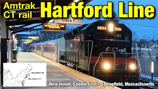 USA Train  Ride 7 trains on the AmtrakCT rail Hartford Line New HavenSpringfield [upl. by Onileba]