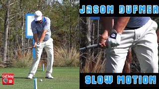 JASON DUFNER  HANDS THRU IMPACT CLOSE UP SLOW MOTION FACE ON IRON GOLF SWING 1080 HD [upl. by Thom]