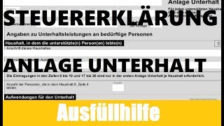 Anlage Unterhalt Elster  Elster Tutorial  Steuererklärung selber machen [upl. by Alian]