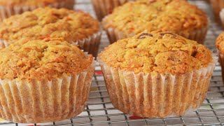 Carrot Muffins Recipe Demonstration  Joyofbakingcom [upl. by Dombrowski506]