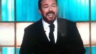 Ricky Gervais insults Hugh Hefner joke golden globes 2011 [upl. by Ennaegroeg747]