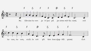 Nu tändas tusen juleljus  Music sheet Karaoke [upl. by Hauger]