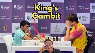 Nihal Sarin plays the Kings Gambit for the first time in his life Nihal vs Esipenko [upl. by Leahcimdivad]