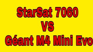 مراجعة جهاز ستارسات Starsat 7060 و مقارنته بجهاز جيون Géant M4 Mini Evo [upl. by Otrevire280]