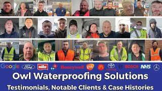 Testimonials Notable Clients amp Case Histories About Lava 20 from Owl Waterproofing Solutions [upl. by Bobine]