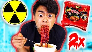 NUCLEAR FIRE NOODLE CHALLENGE 2x [upl. by Korella]