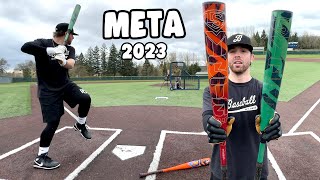 Hitting with the 2023 META amp META PWR 500  Louisville Slugger BBCOR Bat Review [upl. by Nnaasil]