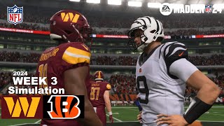 Madden 24 Commanders vs Bengals Week 3 Madden 25 Roster 20242025 Sim PS5 4K Game Play [upl. by Churchill]