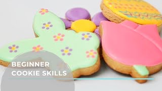 Beginner Cookie Decorating Tutorial  SPRING EASTER COOKIES [upl. by Codee]