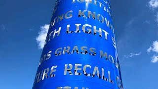 Converse Column by Liliane Lijn quotrevolving poem machinequot Leeds July 2019 [upl. by Retseh]